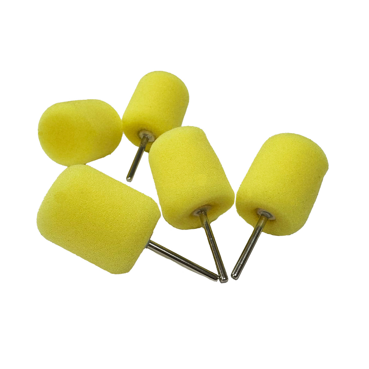 5 Pack Foam Polishing Pads - Tapered Cones & Cylinders on 1/8" Shank