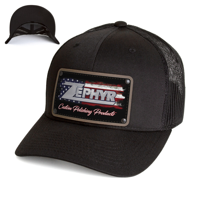 Zephyr Black Mesh Trucker Hat