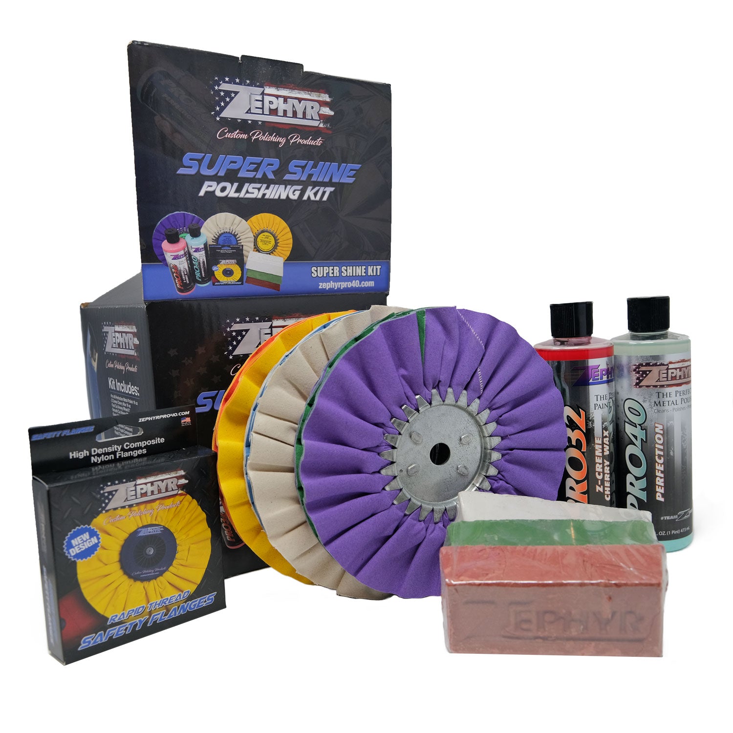 Stainless Steel Buffing and Polishing Kit - 8” Airway Buffs and
